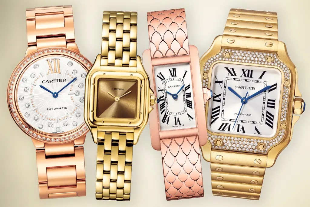 Luxury Cartier watch collection representing leading luxury watch brands