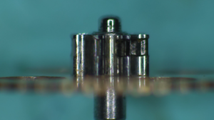 Worn movement pivot from improper watch service