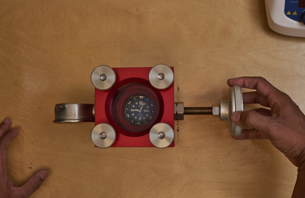 Water pressure testing after a watch battery change