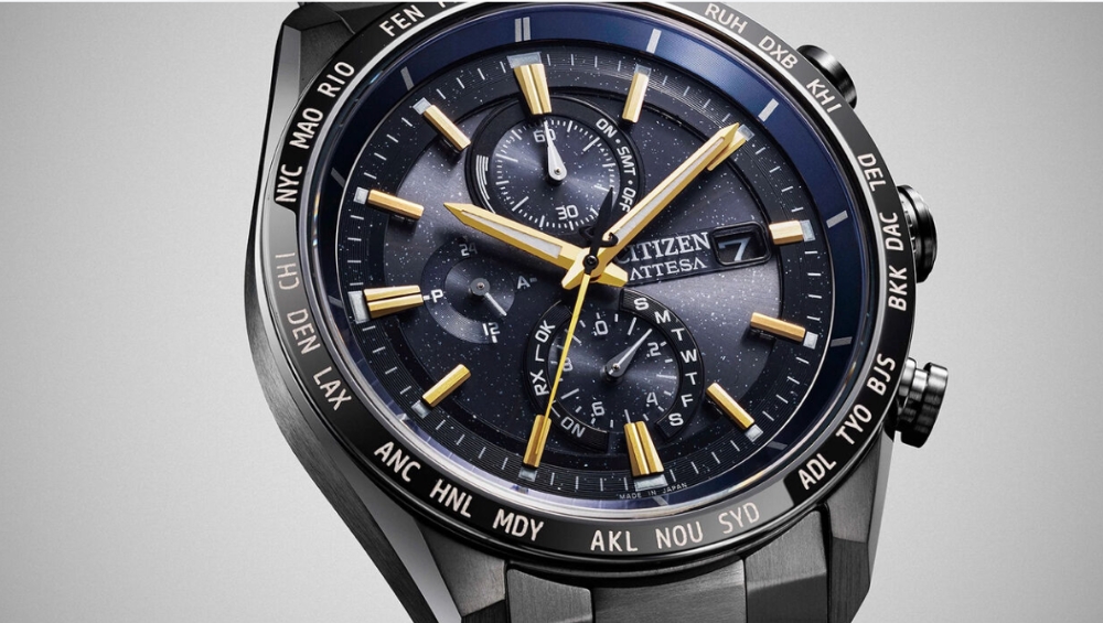 Citizen Attesa chronograph showing luxury-watch finishing