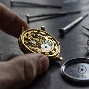 Watch repair tools in a professional workshop