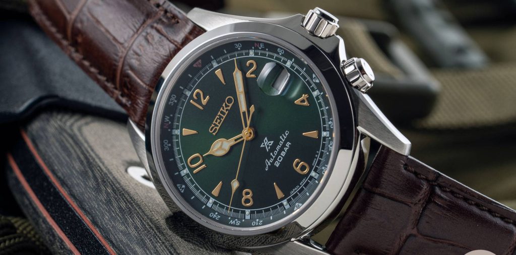 Seiko Prospex Alpinist SPB121J1 with a green dial and internal compass bezel