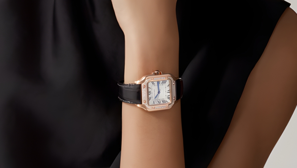 Cartier Santos watch on wrist