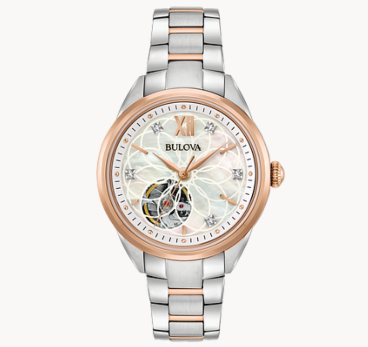 Bulova two-tone rose-gold open-heart watch from the legacy authorized-dealer page