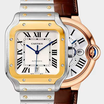 Cartier Santos-style watches from the legacy Atlanta Cartier repair page