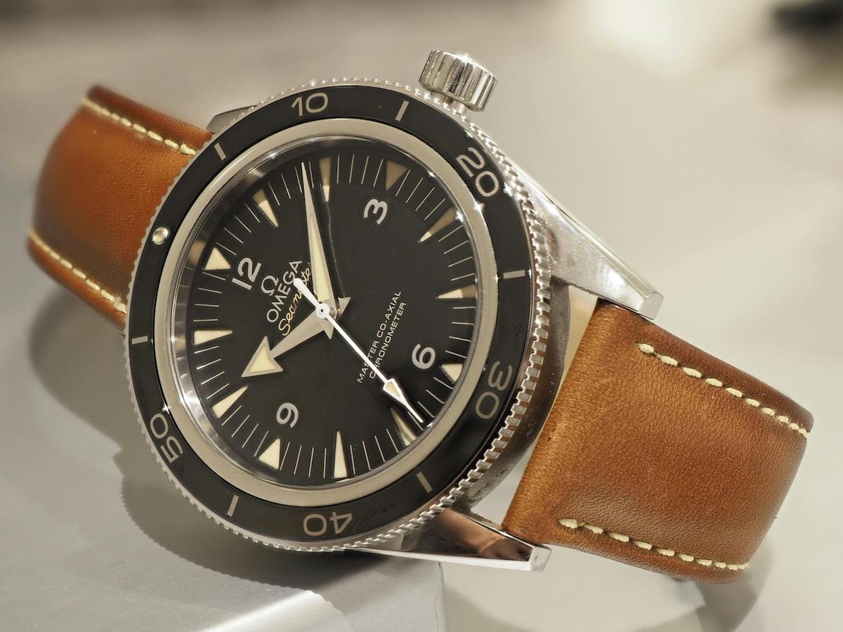 Omega Seamaster on brown leather strap from the legacy Peachtree Corners Omega repair page
