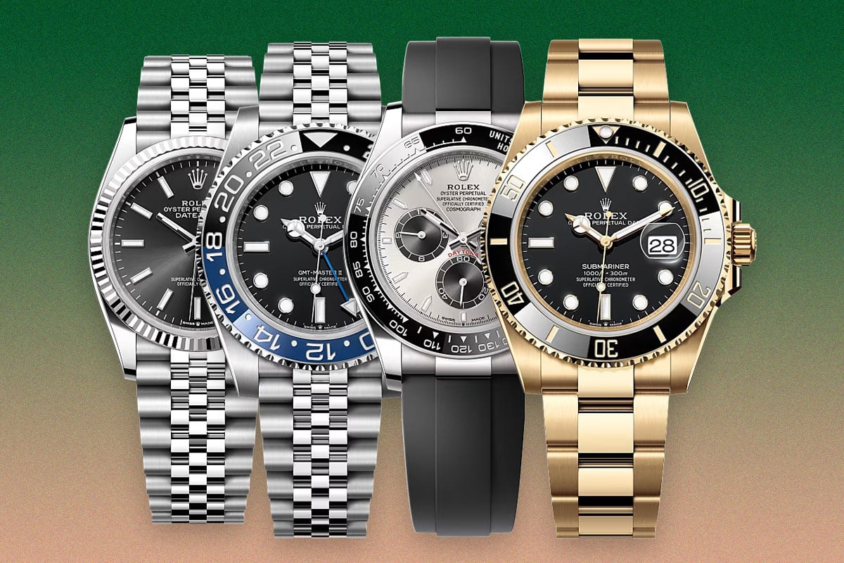 Four Rolex watches used as the source visual for Rolex repair service