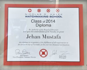 Nicolas G Hayek Watchmaking School Class of 2014